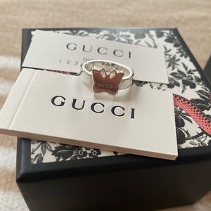 Gucci "Trademark" Sterling Silver Butterfly Ring